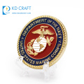 Wholesale free samples custom blank metal double sided 3d enamel commemorative military navy usmc challenge coin